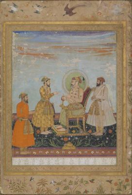  “The Emperor Jahangir Receiving News of Prince Shah Jahan’s Rebellion:  A Symphony of Regal Tension and Intricate Details”